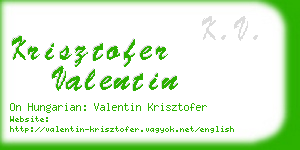 krisztofer valentin business card